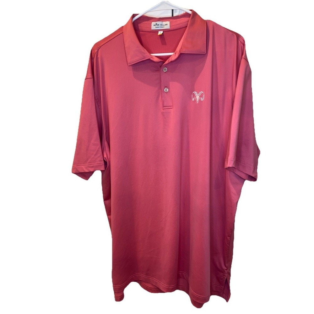 Peter Millar Summer‎ Comfort Polo Shirt Mens XL Pink Performance Golf Polo